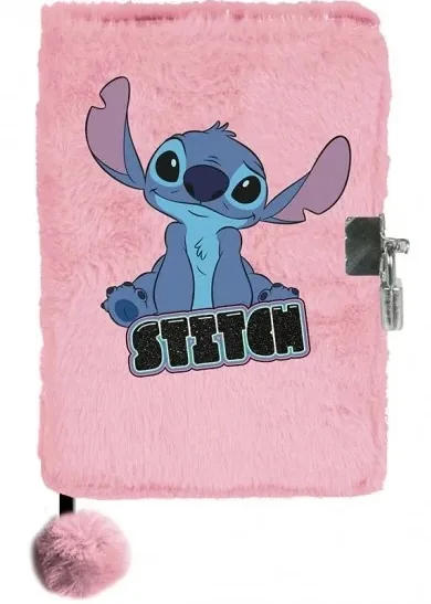 Jurnal de Pluș Paso Stitch A5 96 Foi cu Lacăt Roz