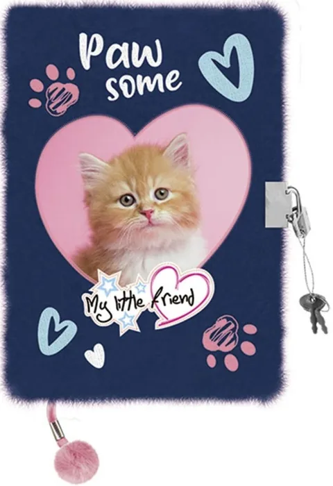 Jurnal de Pluș St. Majewski My Little Friend A5 96 File Cu Lacăt Ginger Kitty