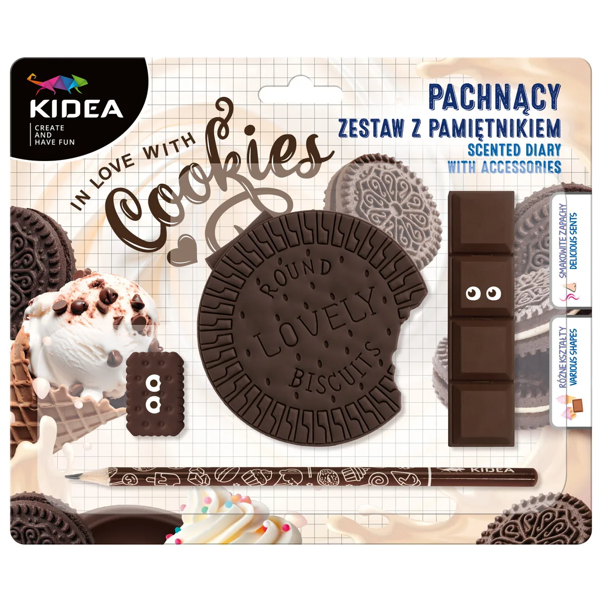 Jurnal Parfumat Kidea Biscuiti cu Accesorii