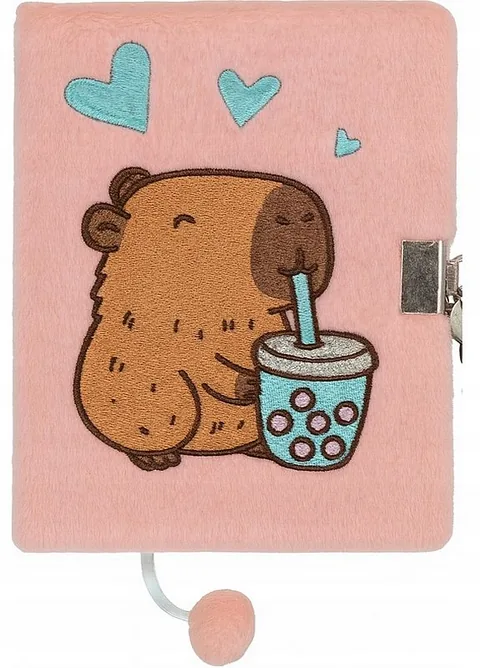 Jurnal Secret de Pluș St. Majewski My Little Friend Capibara A5 cu Lacăt