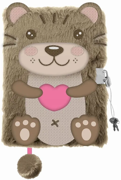 Jurnal Secret de Pluș St. Majewski My Little Friend Otter A5 96 Pagini cu Lacăt