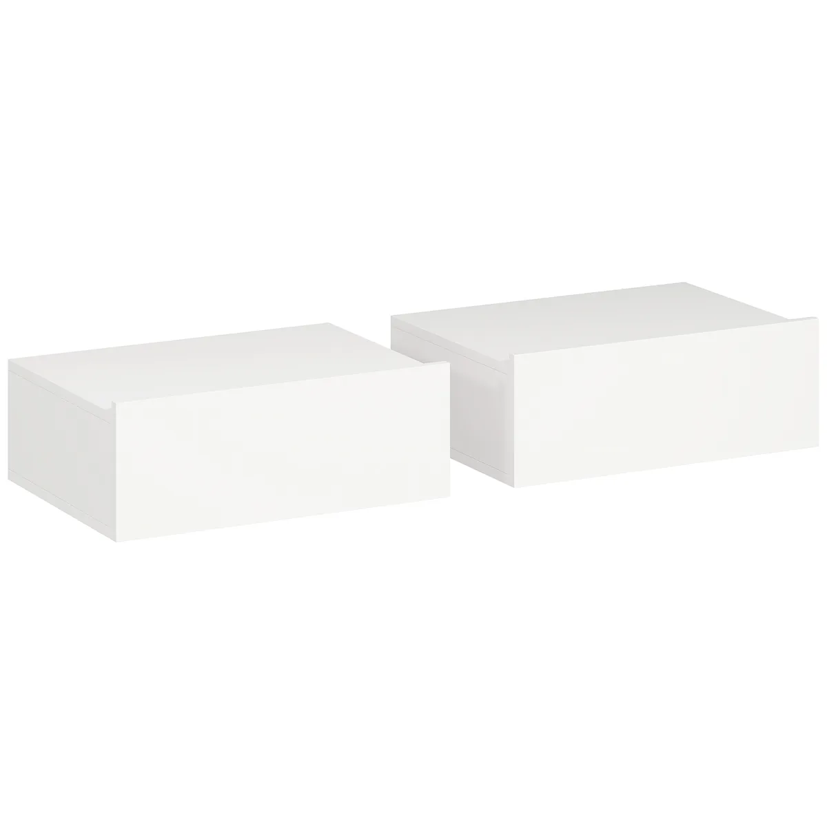 Set de 2 Noptiere Suspendate HOMCOM cu Sertar 40x30x15cm Alb