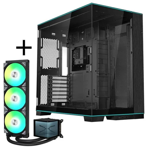 King Kits Carcasa O11D EVO RGB si Cooler AIO TRYX PANORAMA ARGB Negru