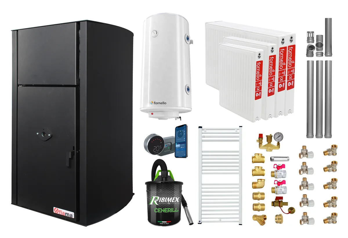 Kit Centrala pe Peleti Fornello Fiama Confort B 25kw