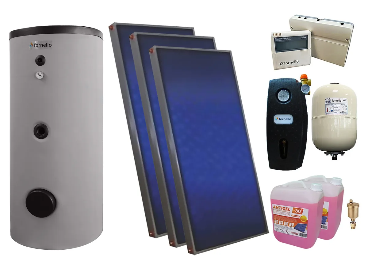 Kit Solar Presurizat Sunsystem 3x PK SL FP 2.0 Boiler Fornello Optima EV 300L 2S
