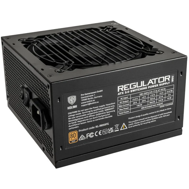 Kolink Regulator 850W 80 PLUS Gold ATX 3.0 PCIe 5.0 Negru