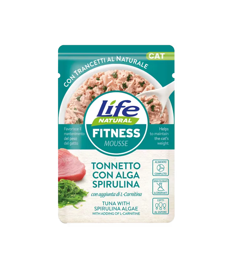 Hrana Umeda Pisici Life Natural Fitness Mousse Ton si Alge cu Spirulina 70g