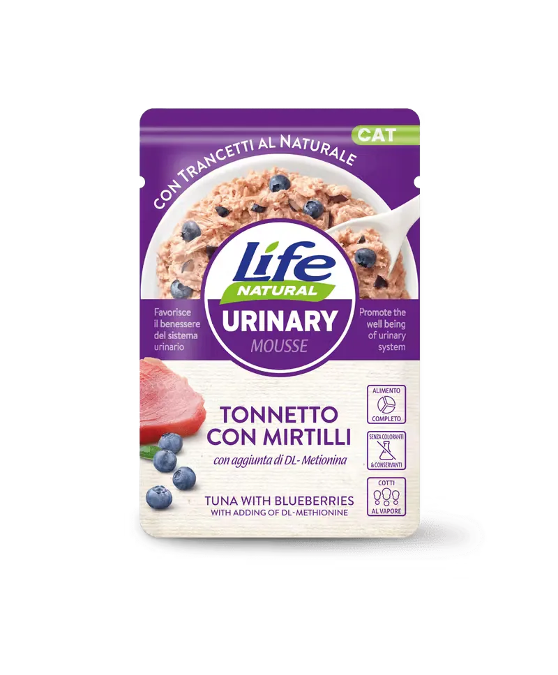 Hrana Umeda pentru Pisici Life Natural Urinary Mousse Ton si Afine 70g