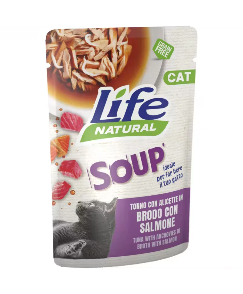 Hrana Umeda pentru Pisici Life Natural Adult Supa Ton si Pestisori 60g