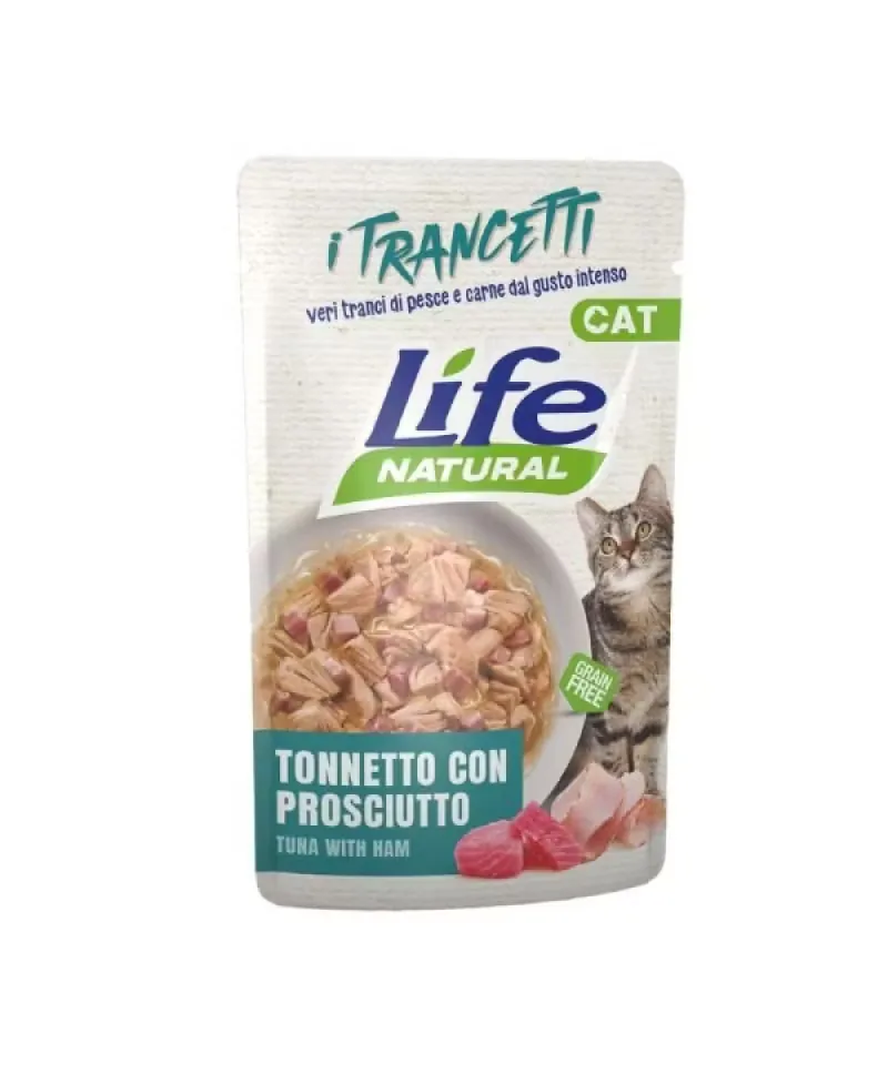 Hrana Umeda Pisici Life Natural Adult Ton si Sunca Bucati 55g