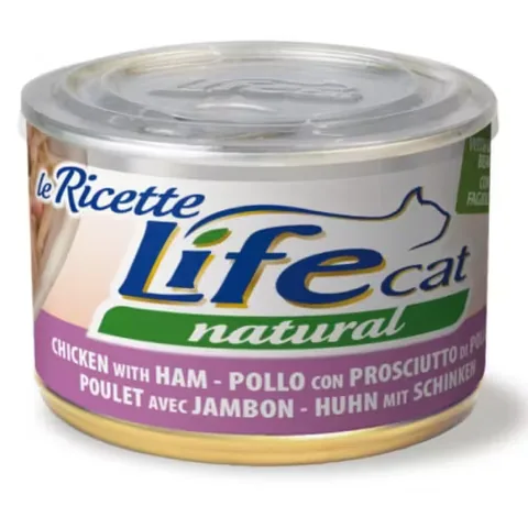 Hrana Umeda Pisici Life Natural Life Cat 150g Pui Sunca si Mazare