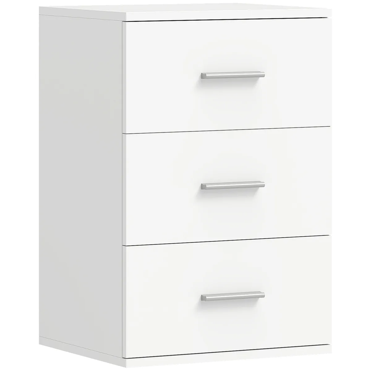 Noptiera HOMCOM 3 Sertare Lemn Alb 40x35x60cm