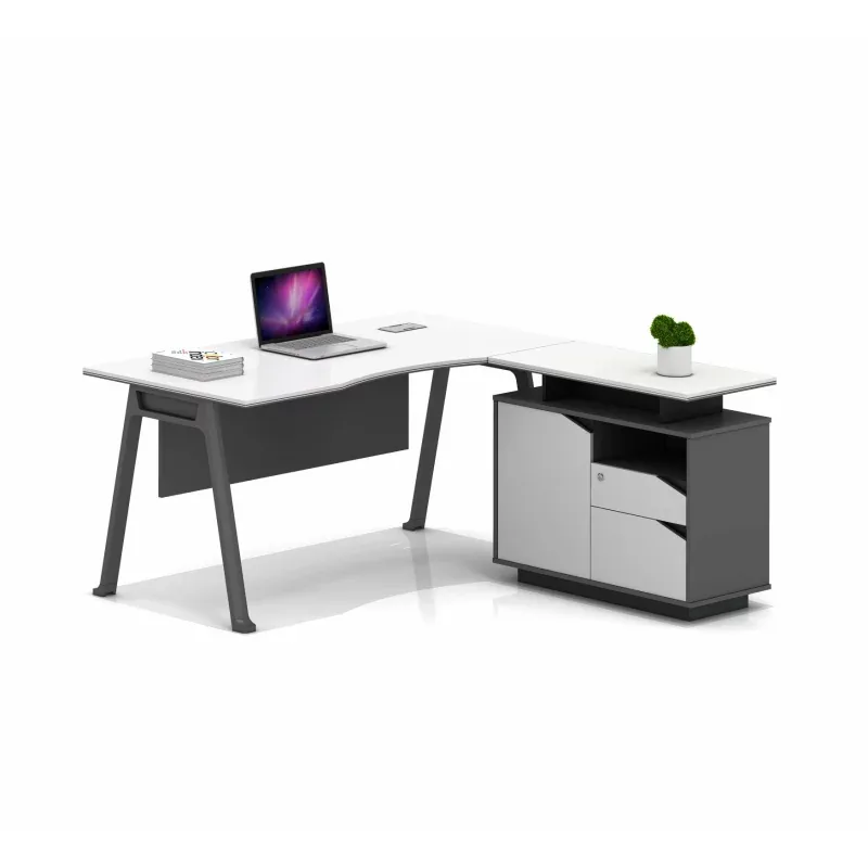 Birou Reflection 1600x800x750 mm cu Dulap Lateral Picioare Metalice