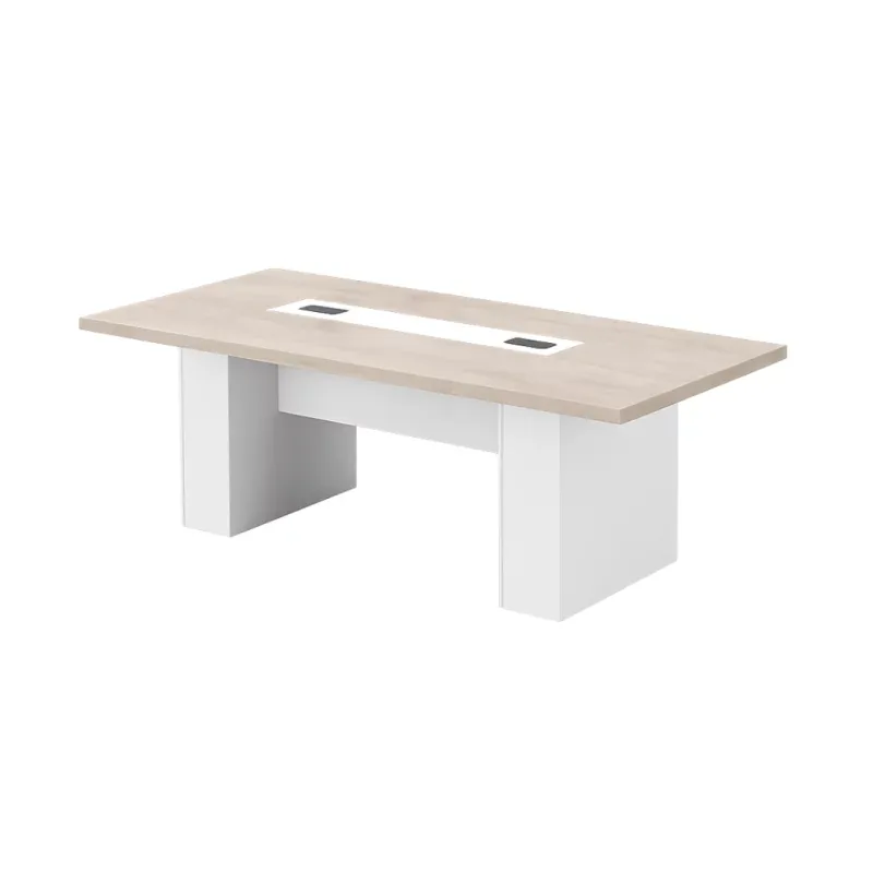 Masa de Conferință SmartHeater Imperium 200x100x75cm Lemn Deschis și Alb