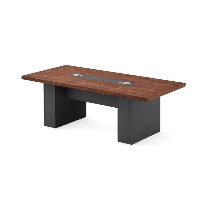 Masa de Conferinta Imperium 2000x1000x750mm Lemn Natural Gri Antracit