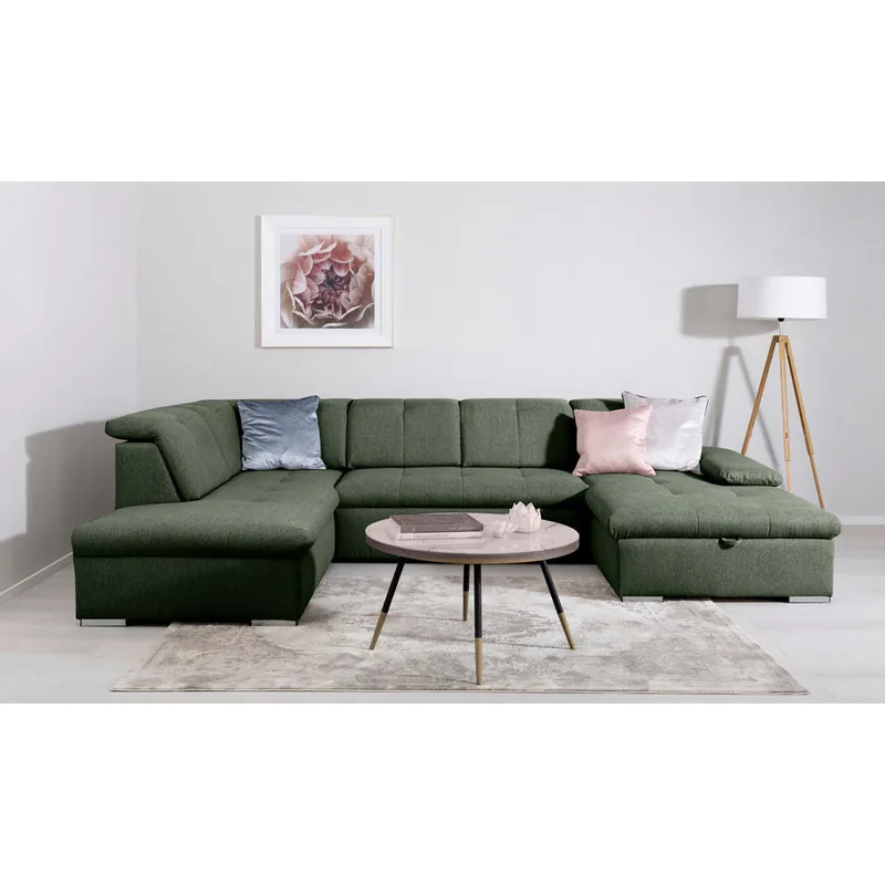 MID.YOU Canapea Modulara U 6 Locuri Verde