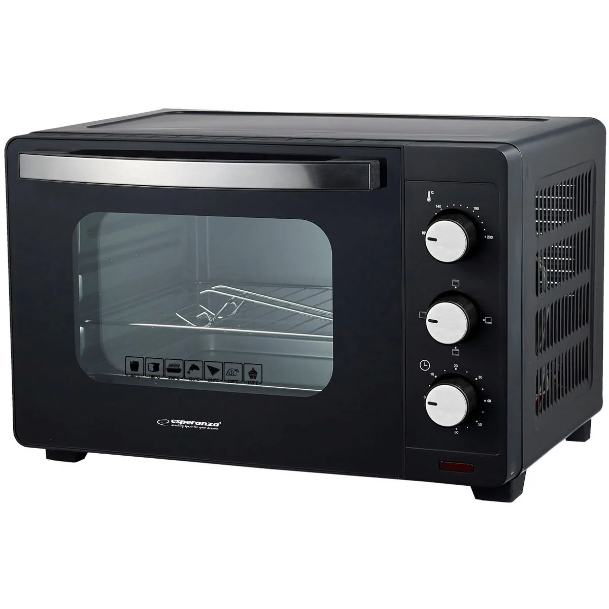 Mini Cuptor Electric Esperanza EKO008N 1280W 20L Negru