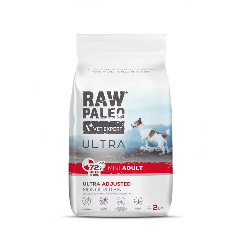 Hrana Uscata pentru Caini Raw Paleo Ultra Beef Mini Adult 2kg