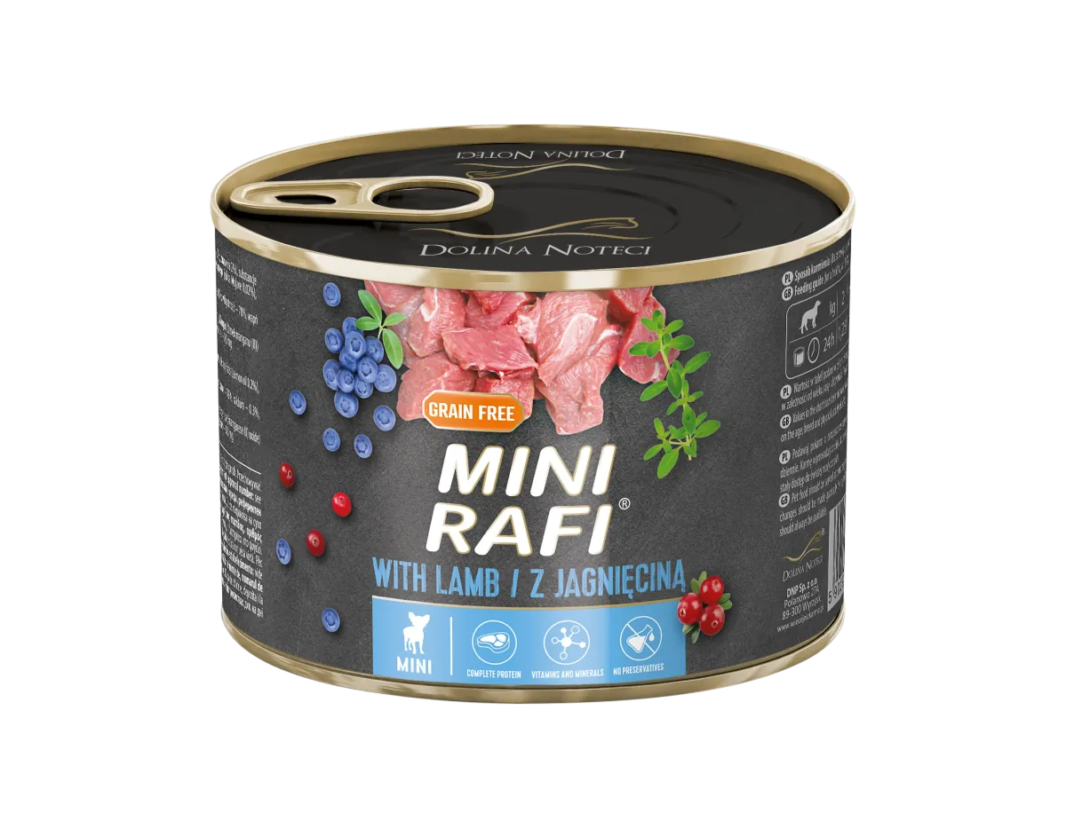 Hrana Umeda pentru Caini Rafi Dog Adult Mini Miel 185g