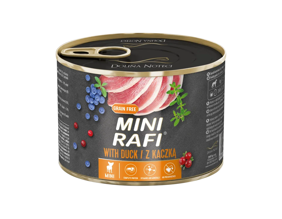 Hrana Umeda pentru Caini Rafi Adult Mini Rata 185g