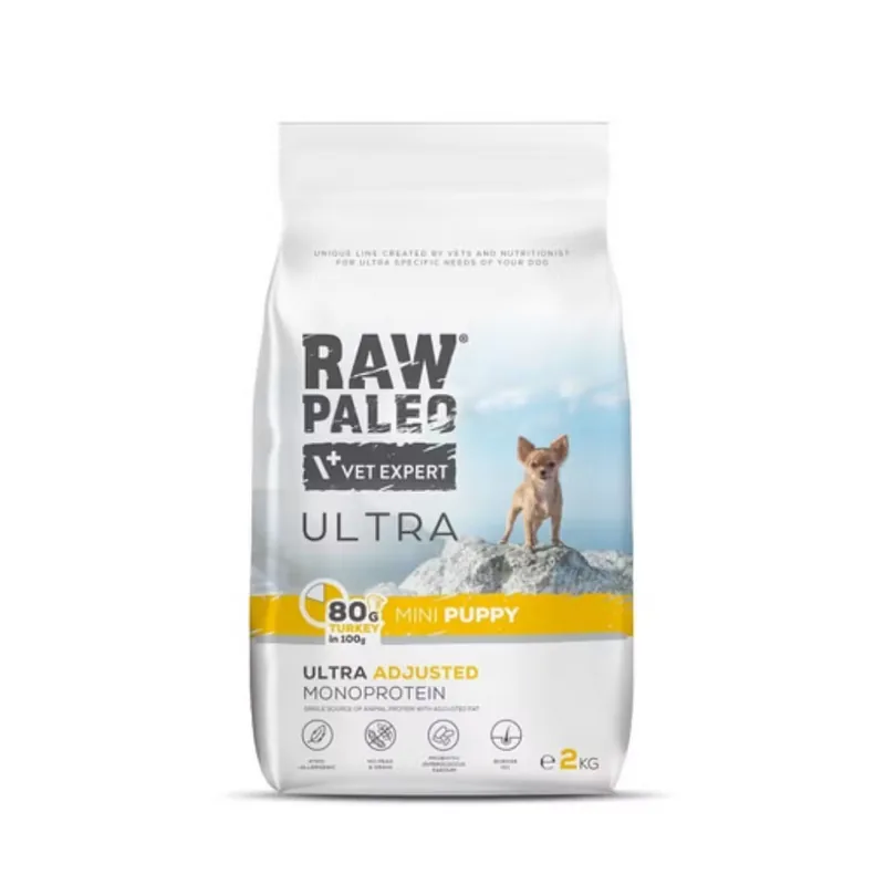 Hrana Completa pentru Catei Raw Paleo Ultra Turkey Mini Puppy 2kg