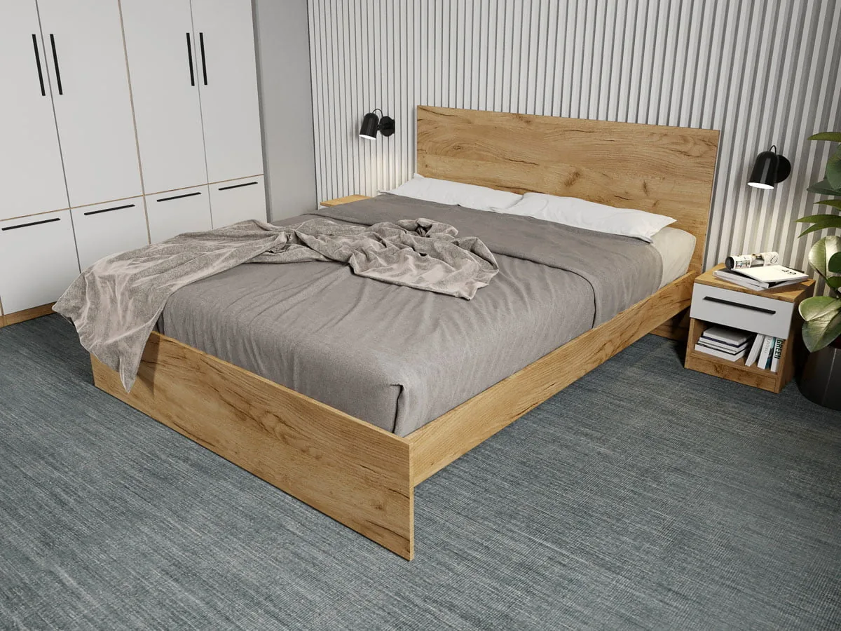 Mobidea Madrid Stejar Auriu 140x200 Fara Sertare