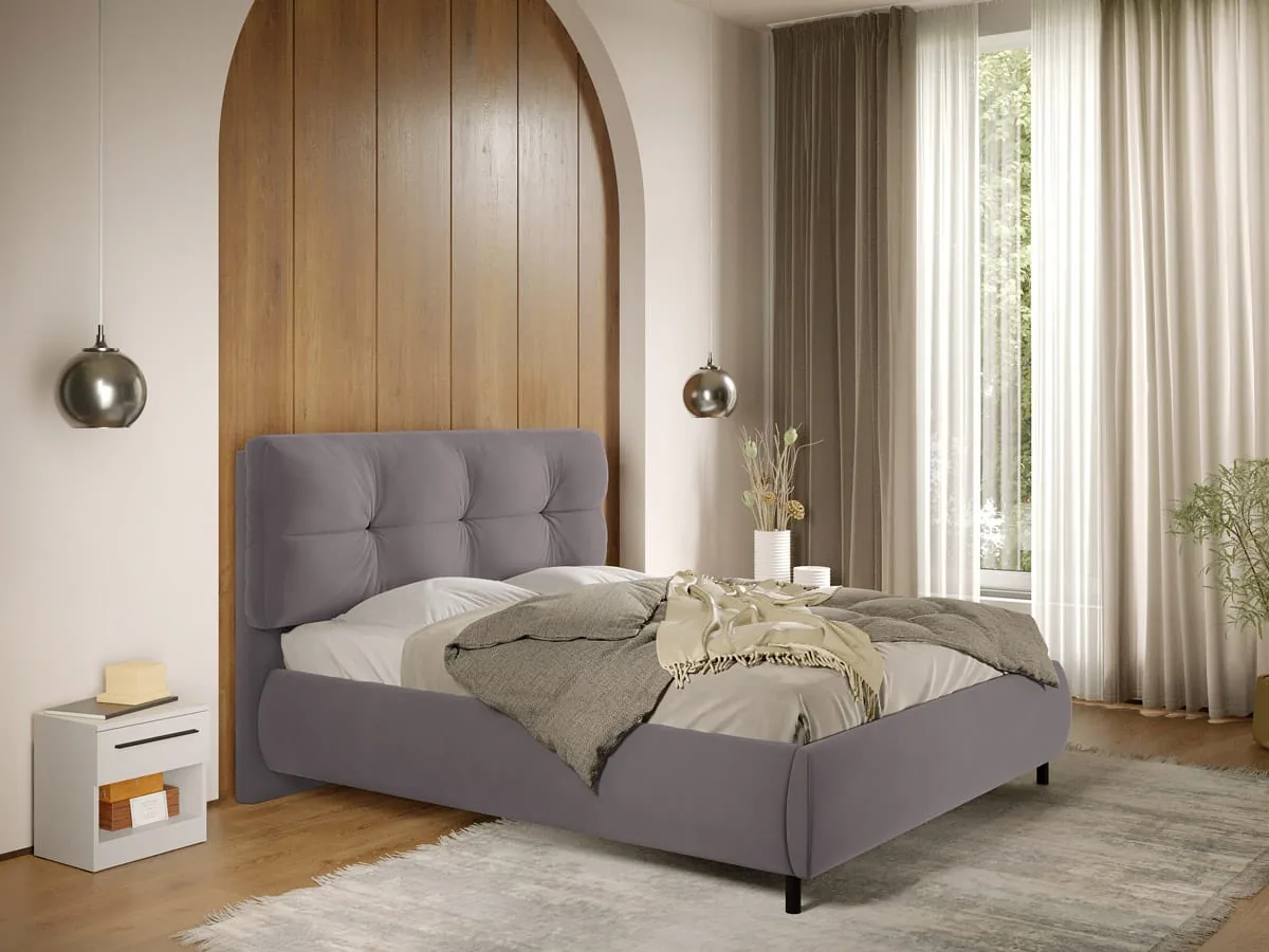 Mobidea Pat Tapitat Ramses 180x200 Gri Somiera Fixa