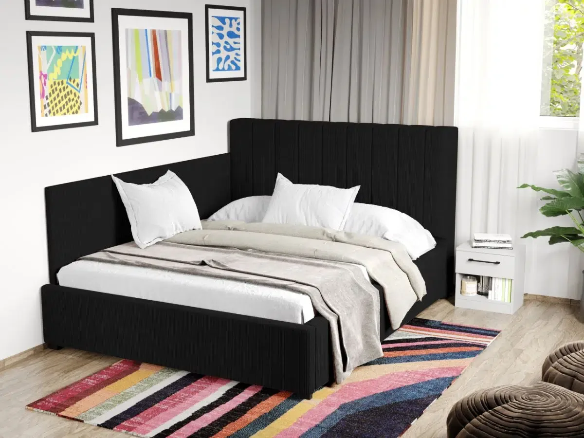 Mobila Laguna Adam 180x200 De Colt Cu Somiera Fixa Poso 135 Negru
