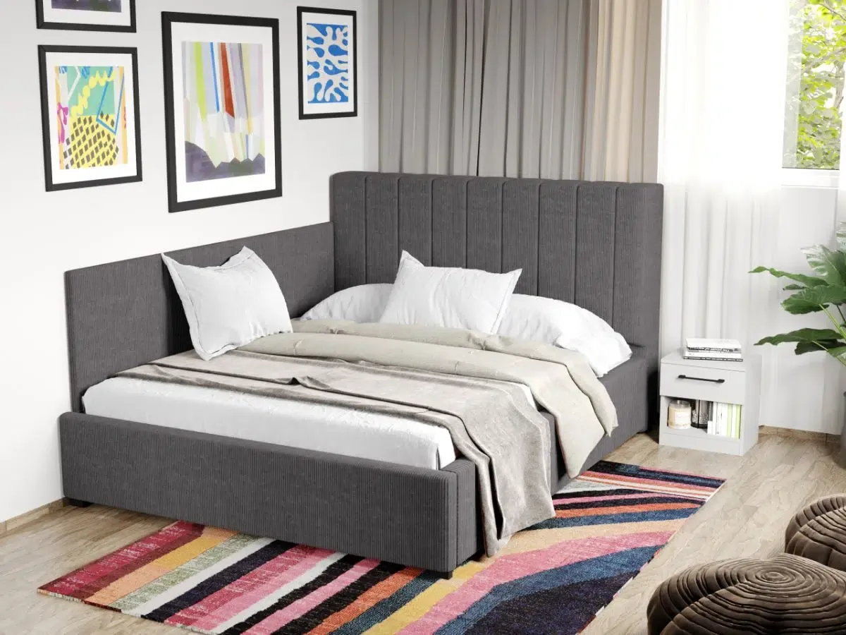 Mobila Laguna Adam Cu Somiera Fixa 160x200 Poso 22 Gri