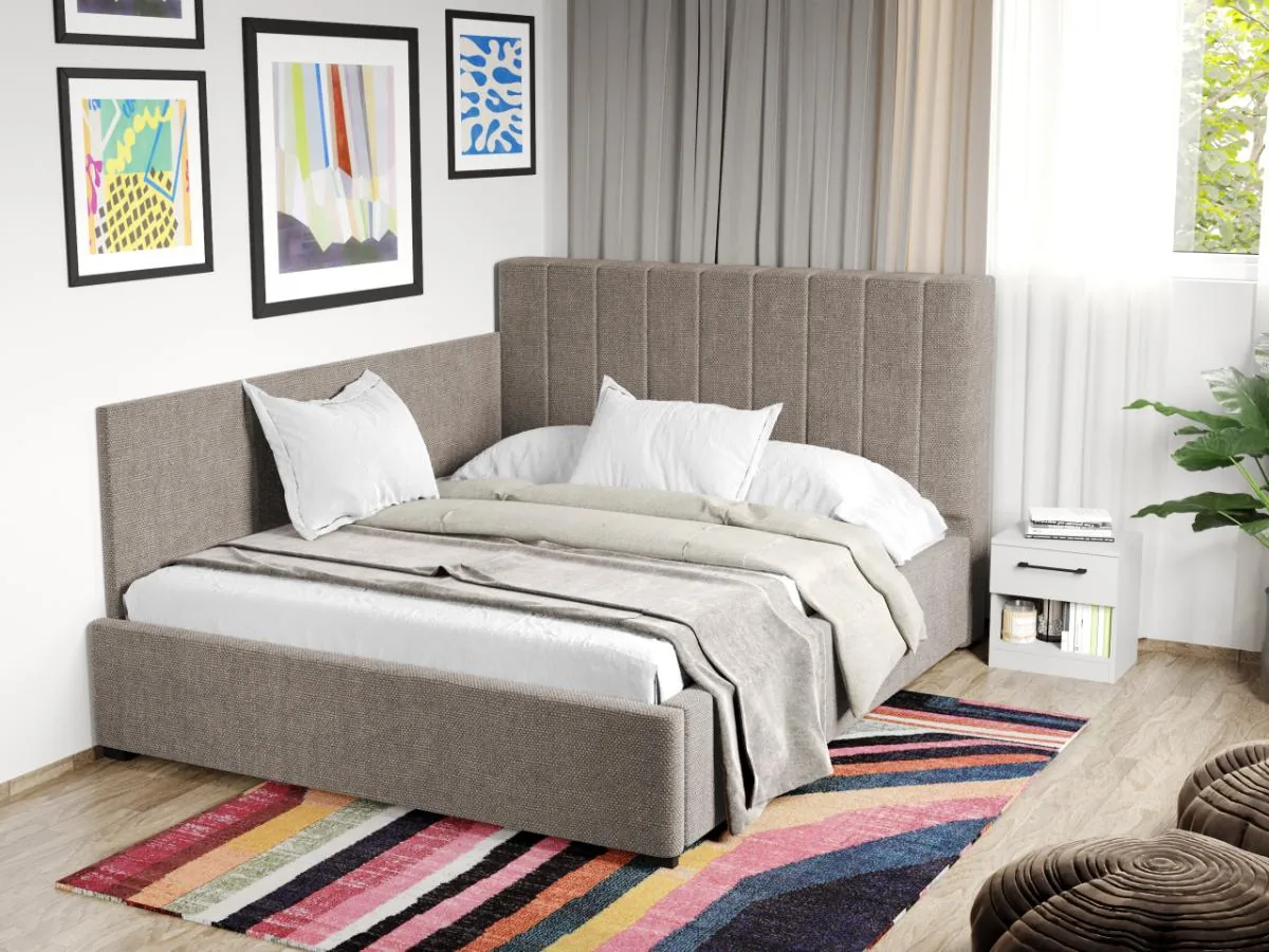 Mobila Laguna Adam Eden 4 Cu Somiera Fixa De Colt Bej 90x200