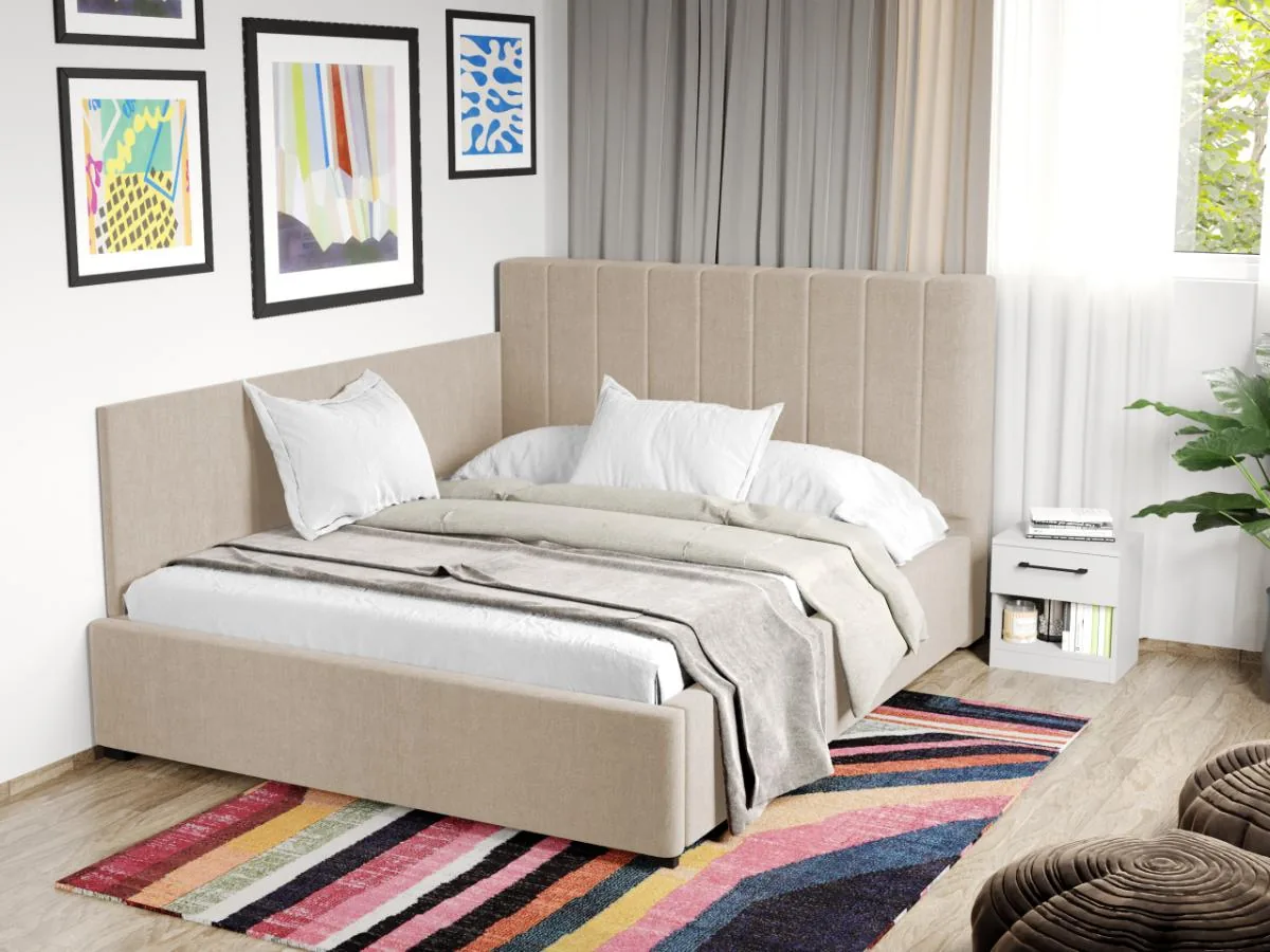 Mobila Laguna Adam Falcone 102 160x200 Colt Somiera Fixa Bej