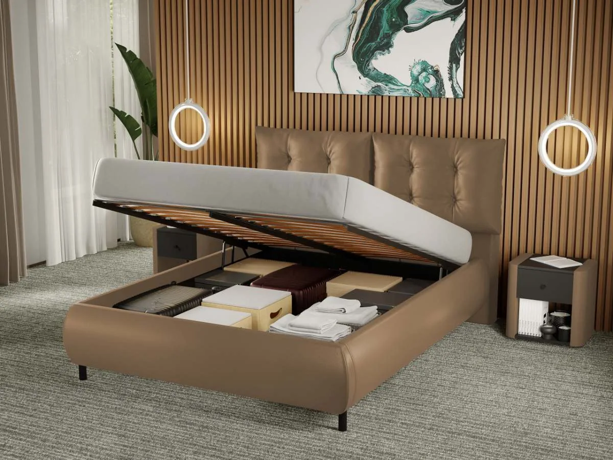 Mobila Laguna Anubis 140x200 Rabatabil Cu Perne pe Spatar Nube 23 Maro
