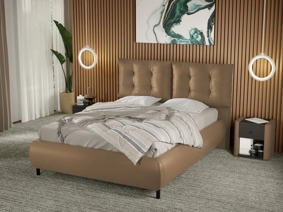 Mobila Laguna Anubis 160x200 Nube 23 Fix Cu Perne Pe Spatar Maro
