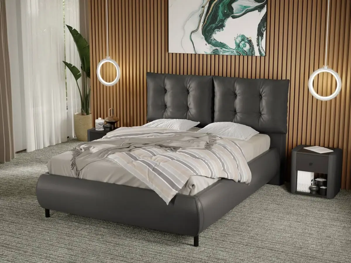 Mobila Laguna Anubis 180x200 Fix cu Perne pe Spatar Nube 29 Ciocolatiu