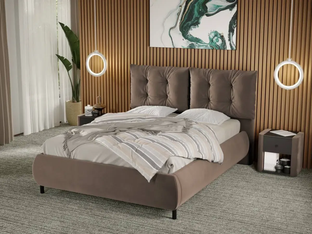 Mobila Laguna Anubis Fix Cu Perne Pe Spatar 160x200 Cappuccino Velluto 29