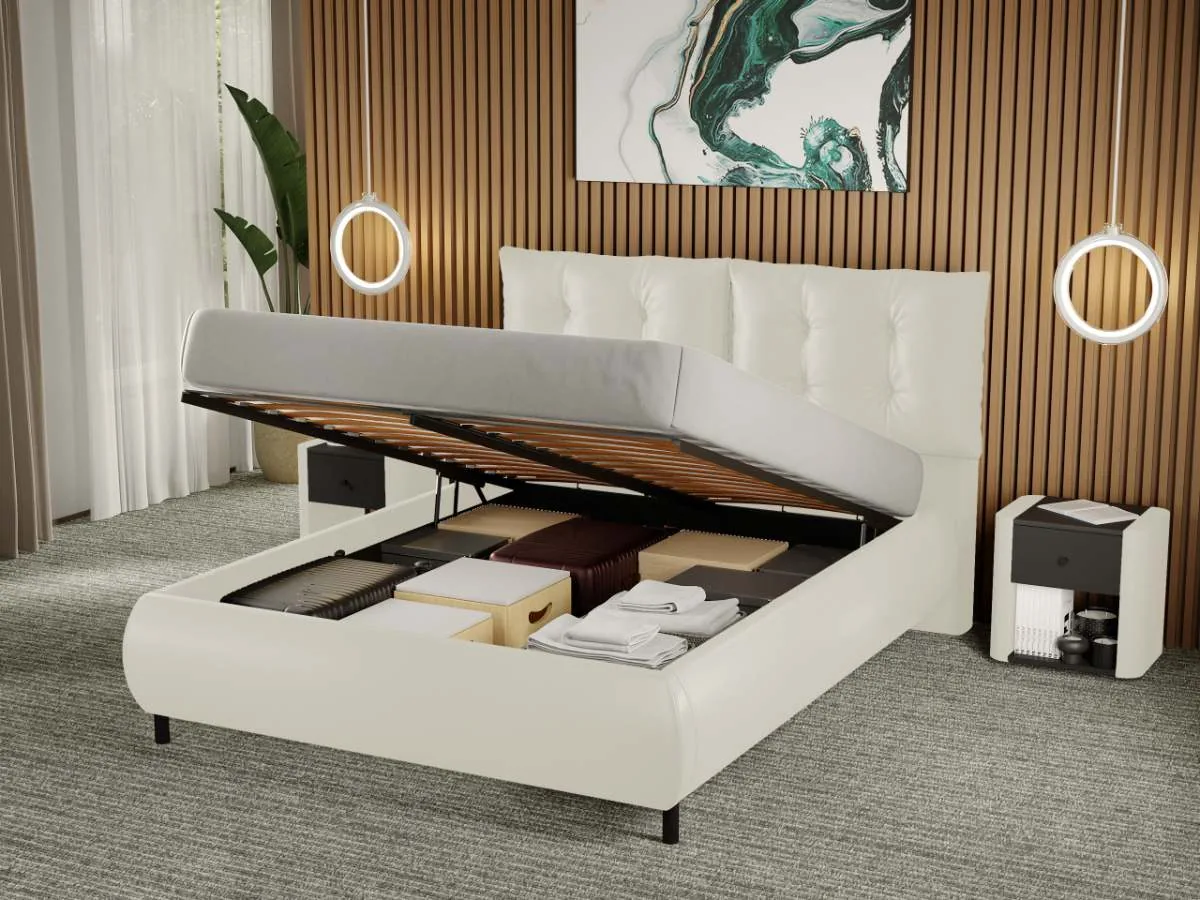Mobila Laguna Anubis Rabatabil Cu Perne Pe Spatar Alb Nube 1 180x200