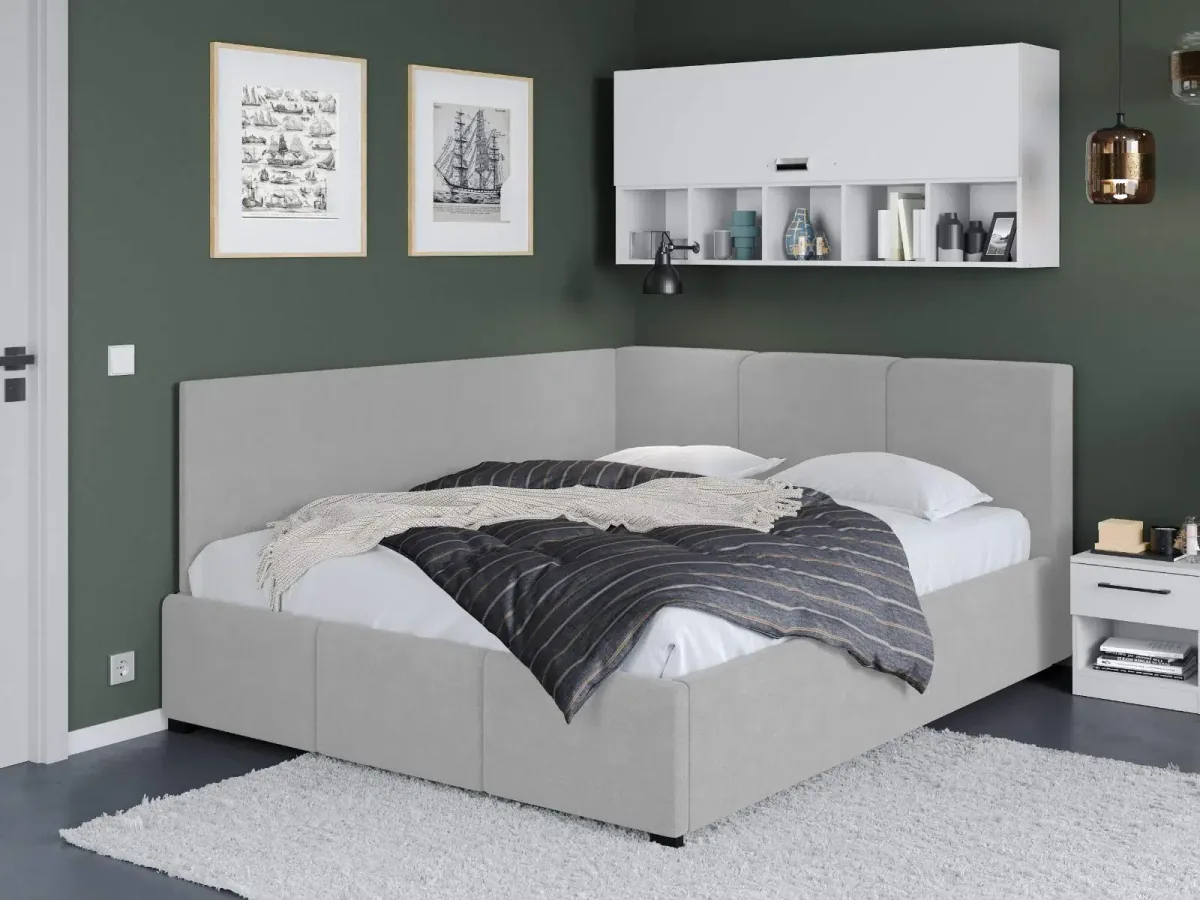 Mobila Laguna Avelis Swing 16 180x200 Gri De Colt Cu Somiera Fixa
