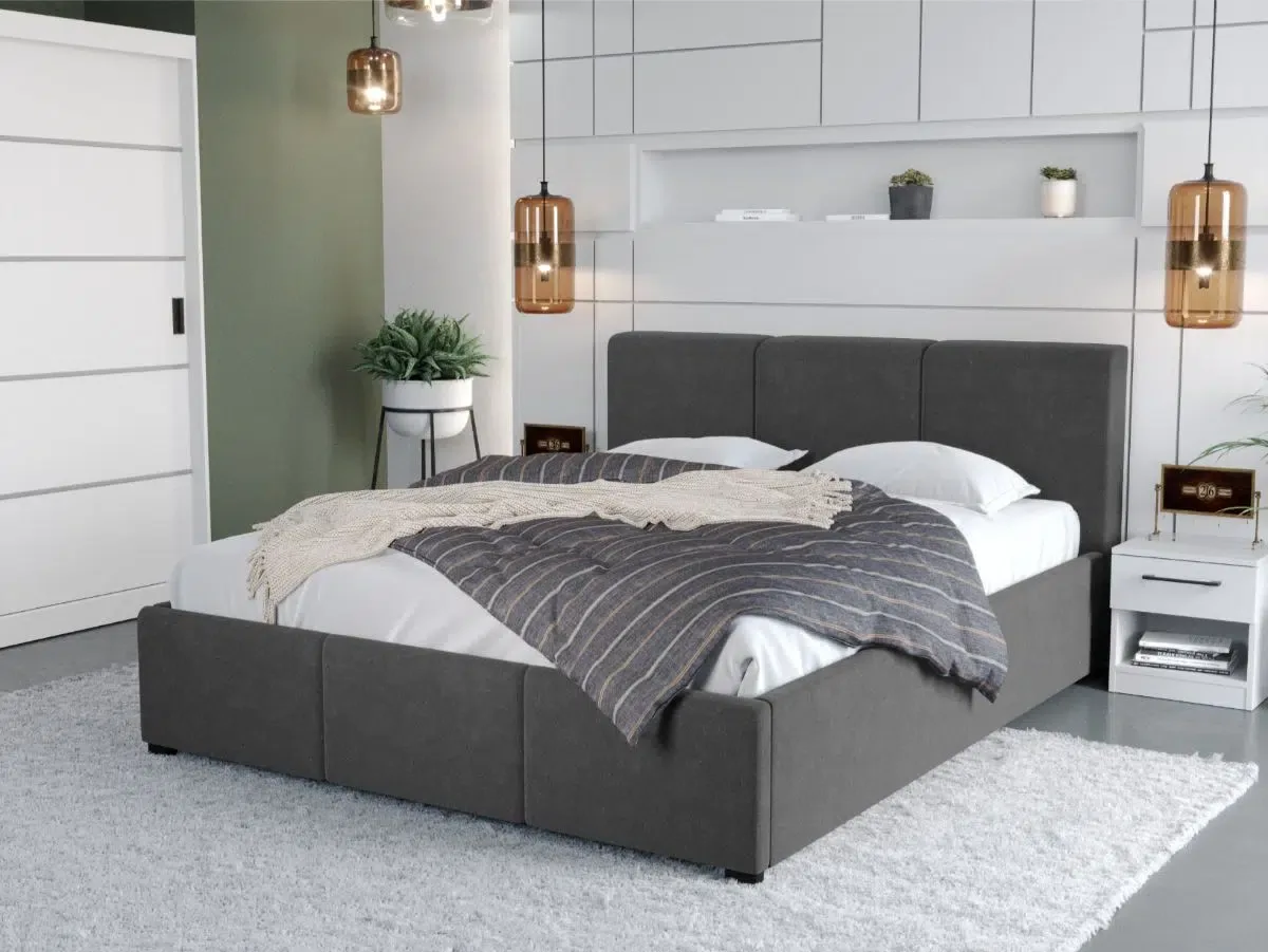 Mobila Laguna Avelis Swing 19 160x200 Gri Antracit Cu Somiera Fixa
