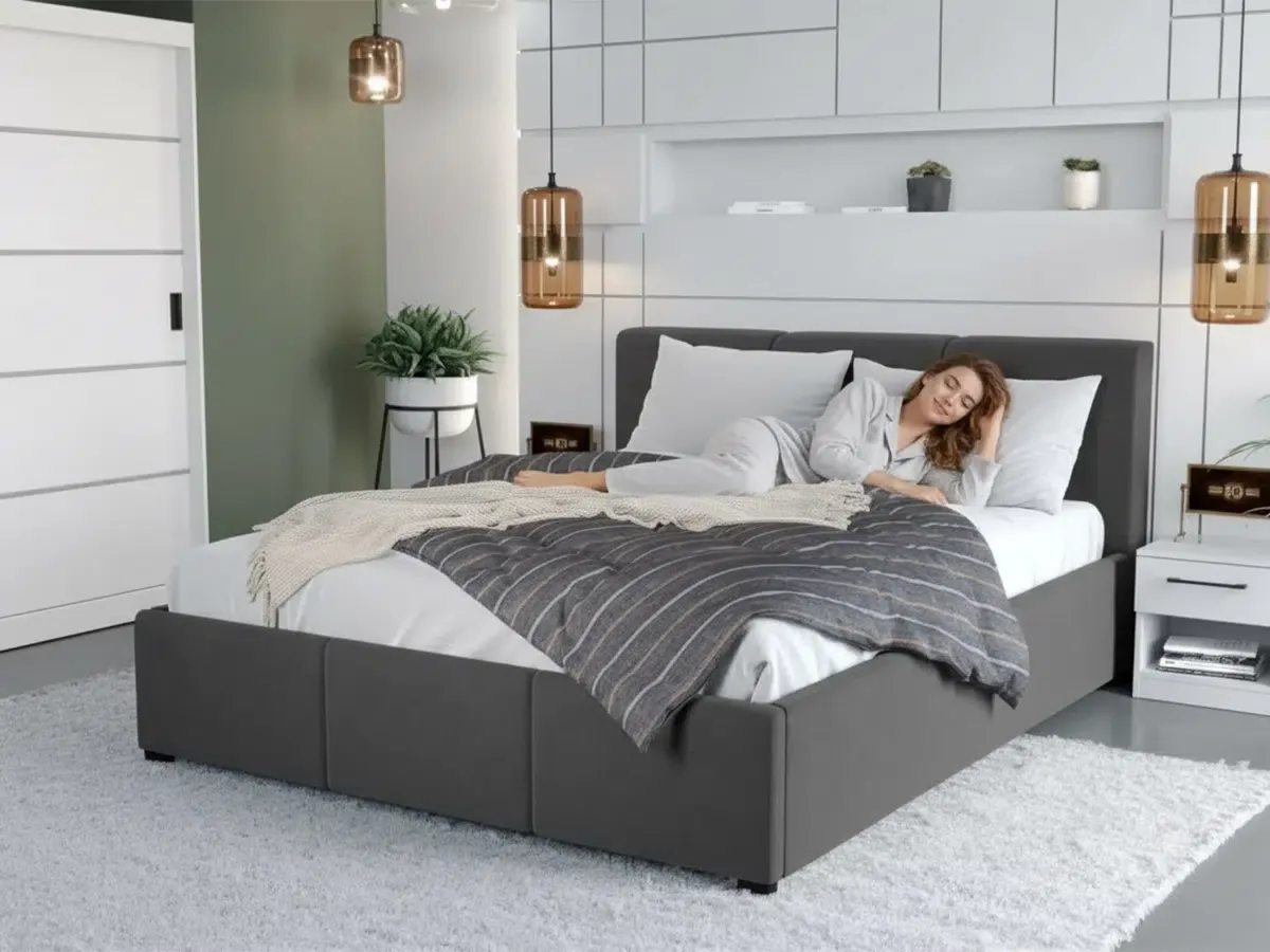 Mobila Laguna Avelis Swing 19 Cu Somiera Fixa 140x200 Gri Antracit