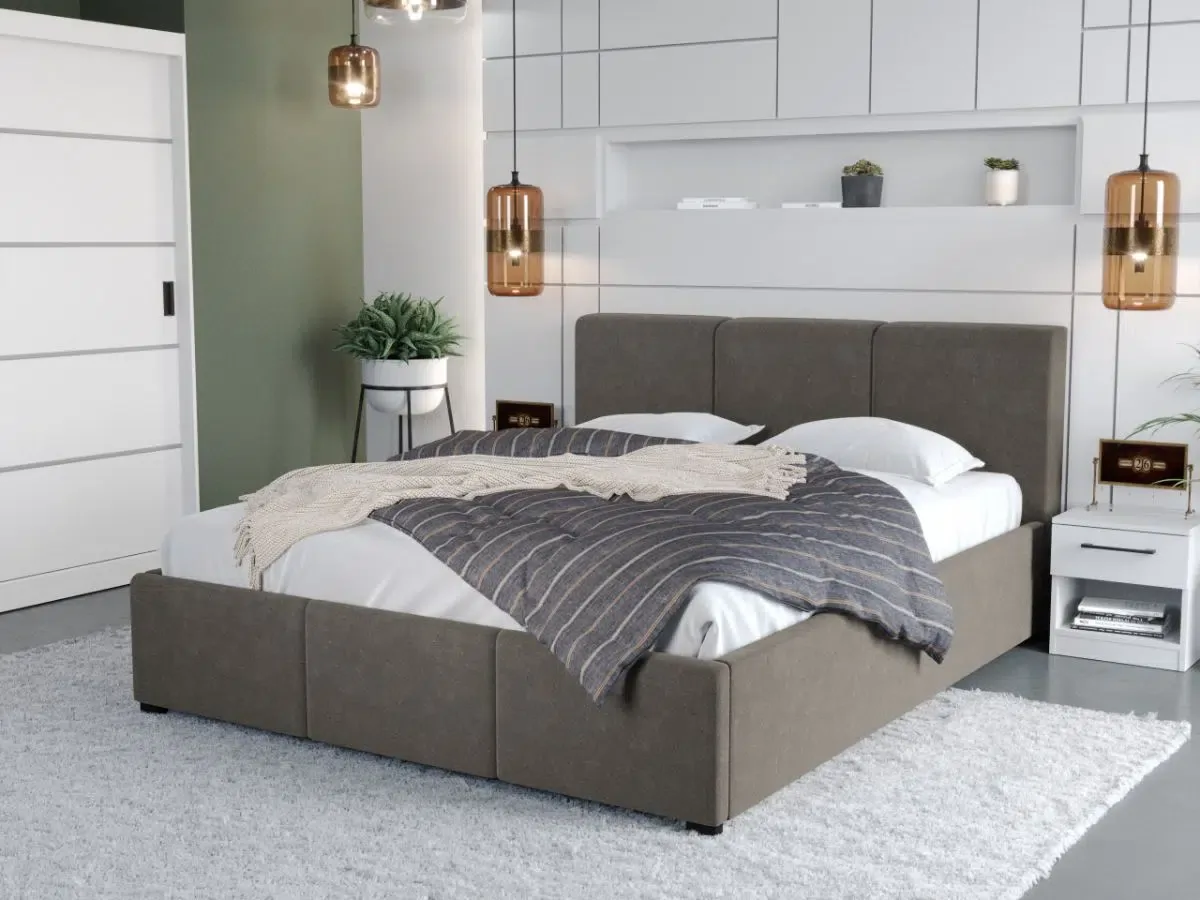 Mobila Laguna Avelis Swing 4 160x200 Cu Somiera Fixa Cappuccino