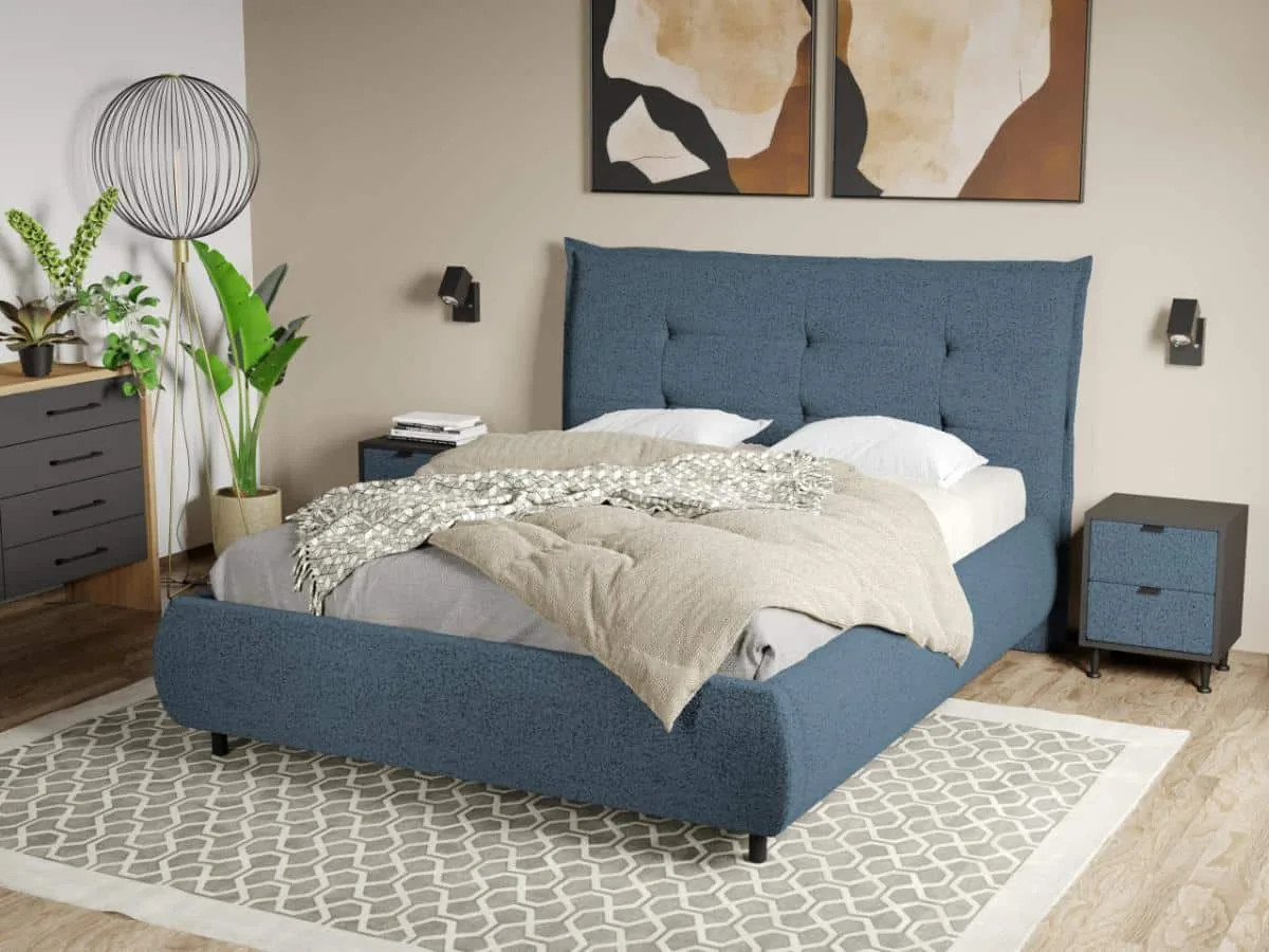 Mobila Laguna Axel 180x200 Coral 10 Cu Somiera Fixa Albastru
