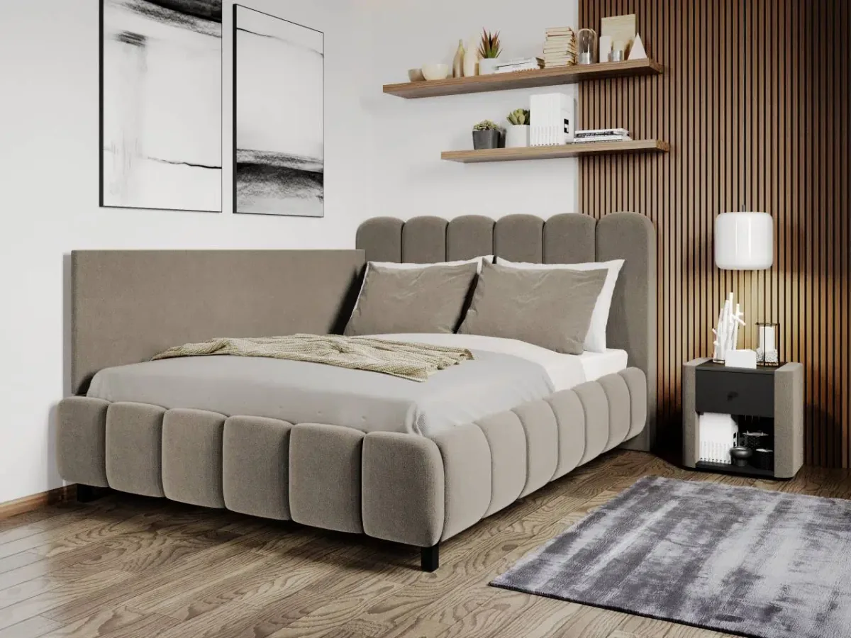 Mobila Laguna Bari Colt Cu Somiera Fixa 140x200 Cappuccino Velluto 29