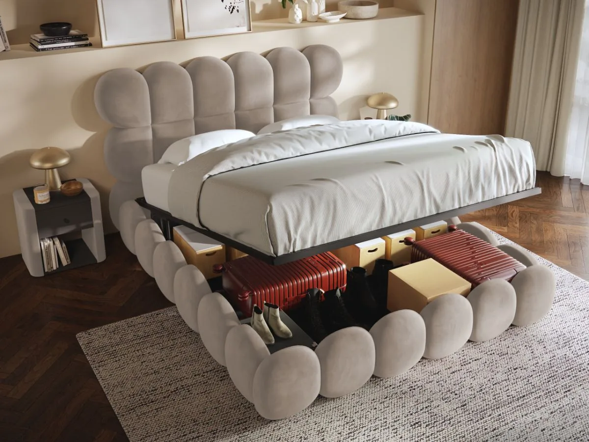 Mobila Laguna Base Tip Bubble 160x200 Velluto29SomieraRabatabilaLada Cappuccino