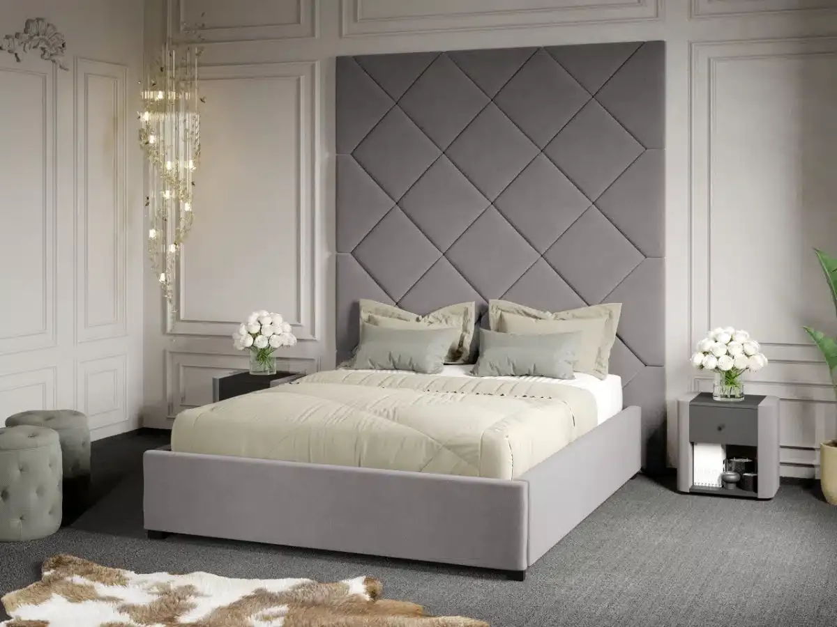 Mobila Laguna C1 Dubai 160x200 Somiera Fixa Gri Velluto 16