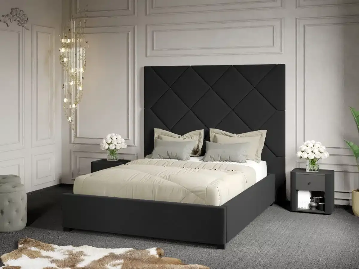 Mobila Laguna C2 Dubai 140x200 Gri Inchis Velluto 19