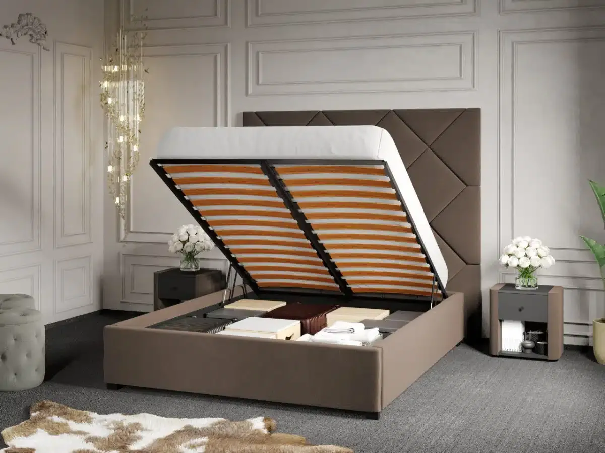 Mobila Laguna C2 Dubai 160x190 Rabatabil cu Lada Cappuccino Velluto 29