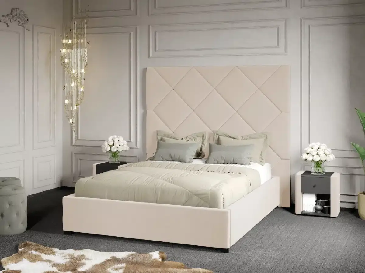 Mobila Laguna C2 Dubai 191x170 160x200 Crem Velluto 2 Somiera Fixa