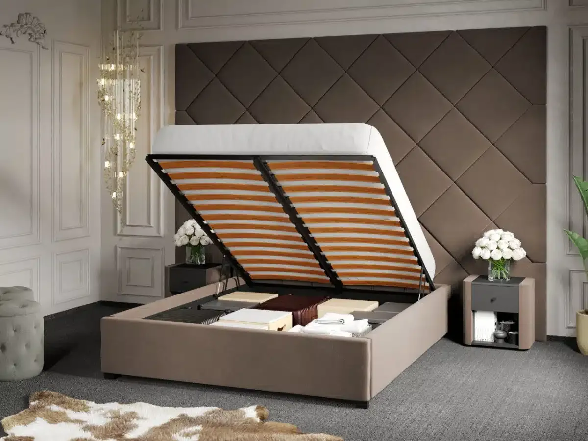 Mobila Laguna C3 Dubai 160x200 Cappuccino Velluto 29