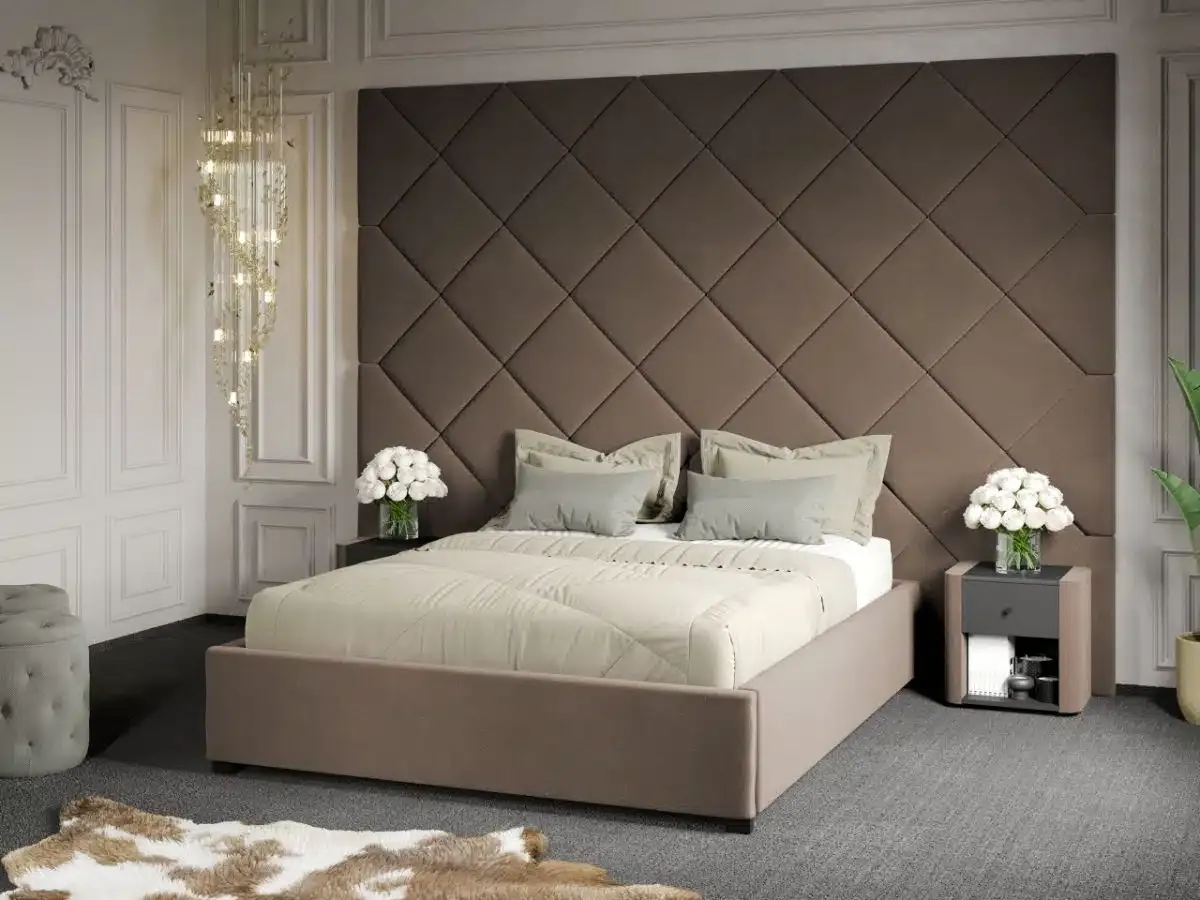 Mobila Laguna C3 Dubai 160x200 Somiera Fixa Cappuccino Velluto 29