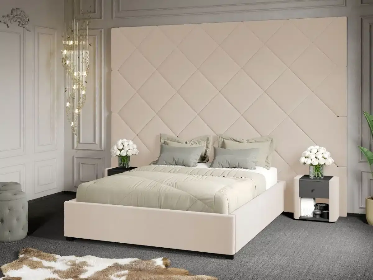 Mobila Laguna C3 Dubai Cu Panou Cu Somiera Fixa 180x200 Crem